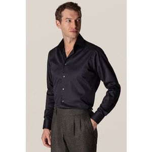 Košeľa Eton pánska, čierna farba, slim, s klasickým golierom vyobraziť