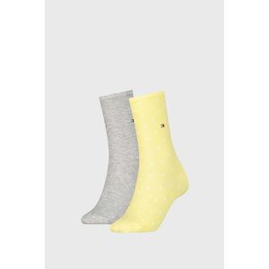 2 PACK dámskych ponožiek Tommy Hilfiger Dot Yellow vyobraziť