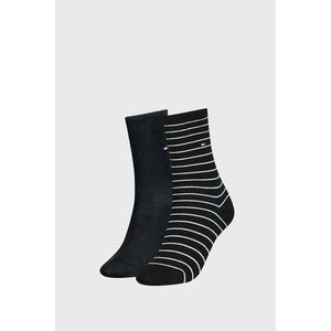 2 PACK dámskych ponožiek Tommy Hilfiger Small Stripe Black vyobraziť