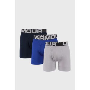 3 PACK modro-sivých boxeriek Under Armour Cotton vyobraziť