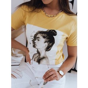 Pohodlné dámske tričko WOMEN žltej farby. vyobraziť