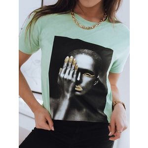 Zelené tričko GOLD WOMEN s trendy potlačou. vyobraziť
