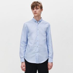 Reserved - Štruktúrovaná bavlnená košeľa - Modrá vyobraziť