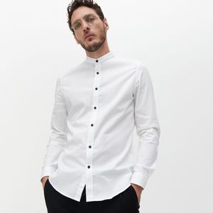 Reserved - Košeľa super slim fit so stojačikom - Biela vyobraziť