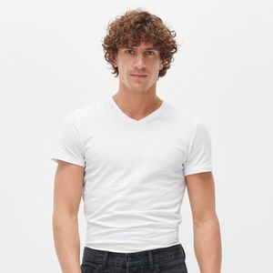 Reserved - Tričko s véčkovým výstrihom - Biela vyobraziť
