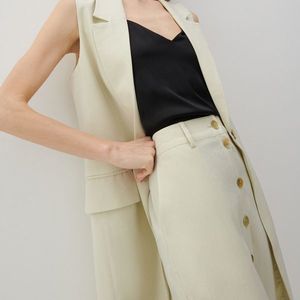 Reserved - Ľanová sukňa s prímesou EcoVero™ PREMIUM - Zelená vyobraziť