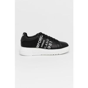 Topánky Emporio Armani čierna farba, na platforme vyobraziť