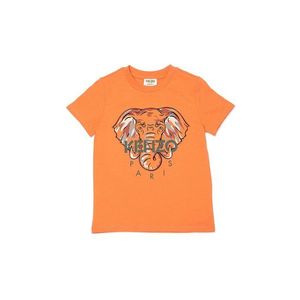 Detské tričko Kenzo Kids oranžová farba, s potlačou vyobraziť