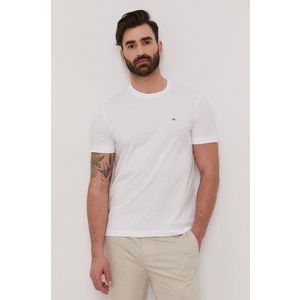 Tričko Calvin Klein pánske, biela farba, jednofarebné vyobraziť