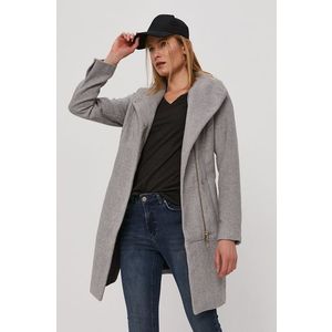Kabát Vero Moda dámsky, šedá farba, prechodný vyobraziť