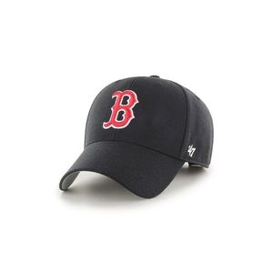 Čiapka 47brand MLB Boston Red Socks čierna farba, s nášivkou vyobraziť