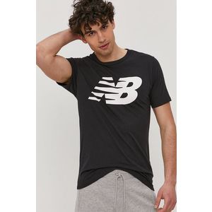 Tričko New Balance MT03919BK pánske, čierna farba, s potlačou vyobraziť