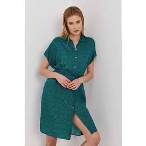 Šaty Nissa zelená farba, mini, áčkový strih vyobraziť