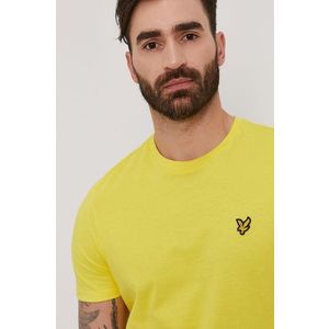 Tričko Lyle & Scott pánske, žltá farba, jednofarebné vyobraziť