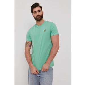 Tričko Lyle & Scott pánske, zelená farba, jednofarebné vyobraziť