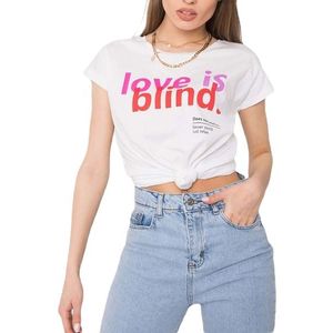 Biele dámske tričko s nápisom love is blind vyobraziť