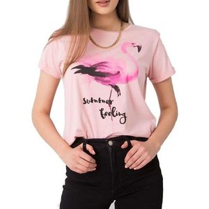 Svetlo ružové dámske tričko s plameniakmi vyobraziť