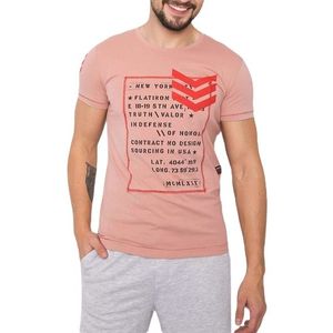 Ružové pánske tričko s potlačou vyobraziť