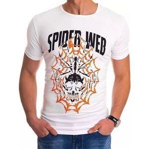 Biele pánske tričko s pavučinou vyobraziť