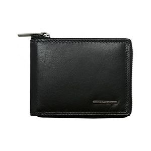 čierna pánska peňaženka na zips vyobraziť