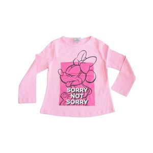 Minnie mouse svetloružové dievčenské tričko s dlhými rukávmi vyobraziť