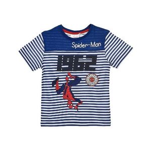 Spider-man modré chlapčenské pruhované tričko vyobraziť