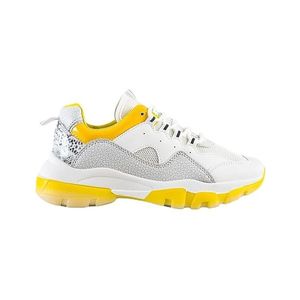Biele Sneakers na žlté platforme vyobraziť