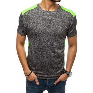 Antracitové pánske tričko so zelenými detaily vyobraziť