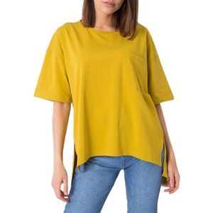 Tmavo žlté dámske asymetrické tričko vyobraziť