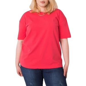 červené dámske basic tričko s krátkymi rukávmi vyobraziť