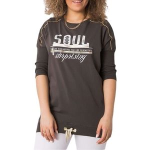 Khaki dámske tričko s nápisom soul vyobraziť