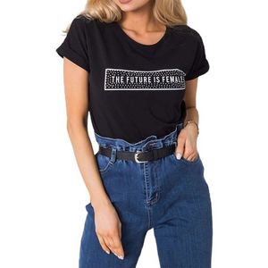 čierne dámske tričko s nápisom vyobraziť