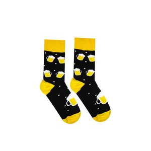 Žlto-čierne ponožky Pivko vyobraziť