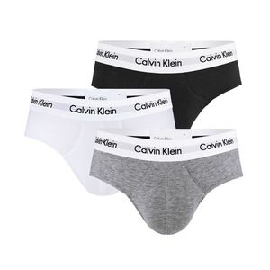 CALVIN KLEIN - 3PACK cotton stretch sivé, biele a čierne slipy -M (81-86 cm) vyobraziť