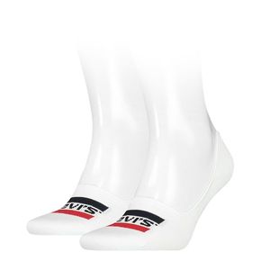 LEVI`S - 2PACK Levi`s sportswear logo biele neviditeľné ponožky-43-46 vyobraziť