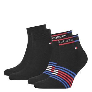 TOMMY HILFIGER - 2PACK Breton stripe čierne quarter ponožky-39-42 vyobraziť
