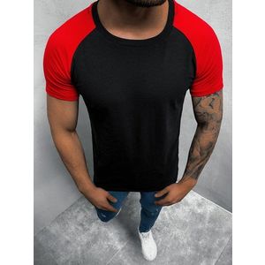 Čierno-červené tričko s krátkym rukávom O/1176 vyobraziť