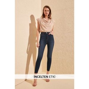Trendyol Navy Thin Effect High Waist Skinny Jeans vyobraziť