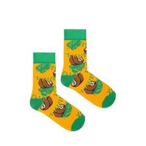 Kabak Unisex's Socks Patterned Sloths Mustard vyobraziť
