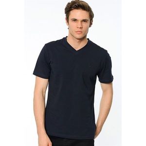 T8537 DEWBERRY T-SHIRT-LACİVERT vyobraziť