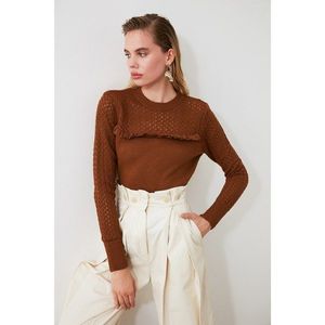 Trendyol Brown Blindk Edifty-Knit Sweater vyobraziť