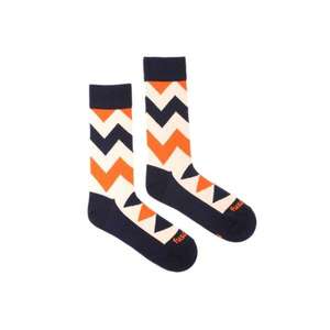 Krémové vzorované ponožky Fusakle Cikcak svetly vyobraziť