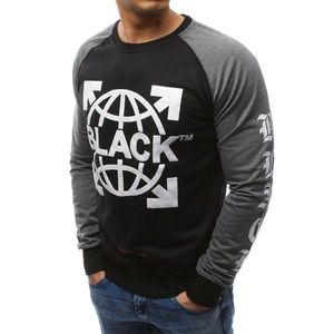 Black men's sweatshirt with print BX3451 vyobraziť