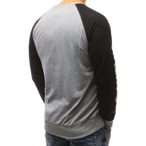 Gray men's sweatshirt with print BX3450 vyobraziť