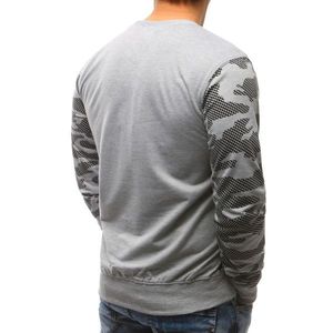 Gray men's camo print sweatshirt BX3475 vyobraziť