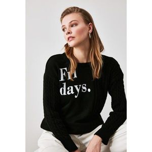 Trendyol Black Fridays Written Knitwear Sweater vyobraziť