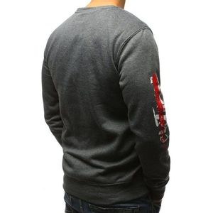 Anthracite men's sweatshirt with print BX3734 vyobraziť