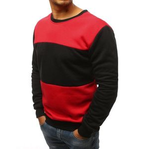 Red men's sweatshirt without hood BX3656 vyobraziť