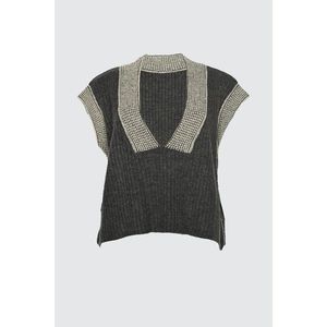 Trendyol Anthracite Collar Detailed Knitwear Sweater vyobraziť