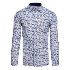 White men's shirt with patterns DX1872 vyobraziť